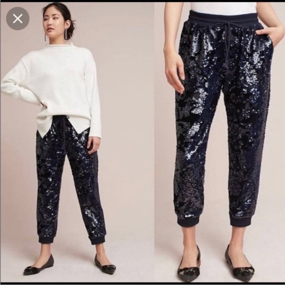 Anthropologie ett:twa Velvet Sequin Jogger NWT